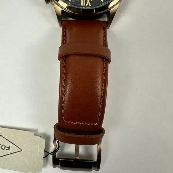 NWT Fossil Flynn Chronograph Brown Leather Men's Watch BQ2261 - Picture 7 of 12